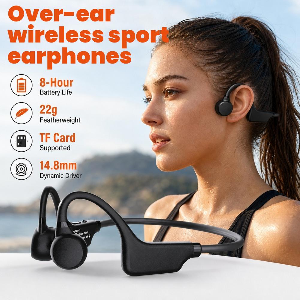 Bone Conduction Running Headphones - Cuffie a conduzione ossea, non intrauricolari,