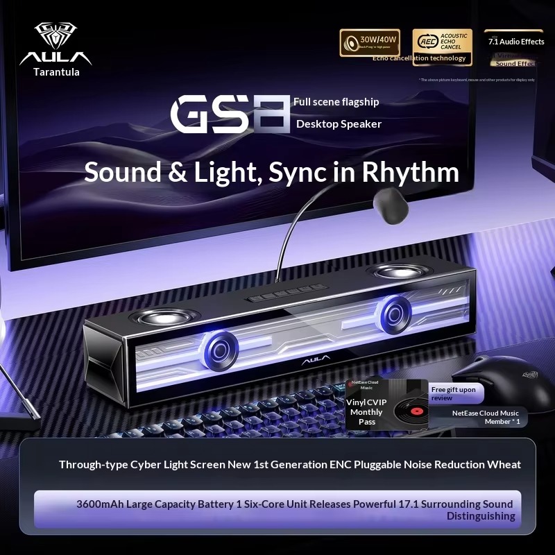 AULA GS8: altoparlante da gami - Rgb Computer Soundbar For Pc recensione e prezzo